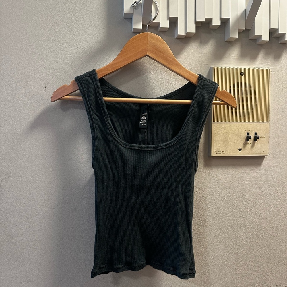 Skims Forest Green Cotton Rib Tank